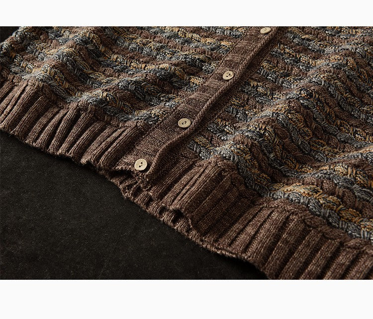 Cárdigan de punto a rayas vintage