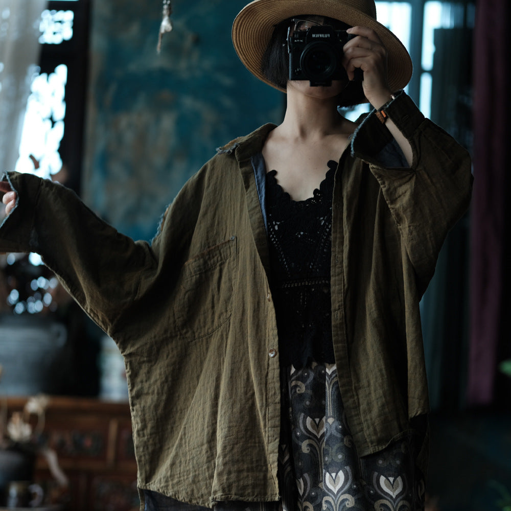 Olive Drift Cotton Shirt