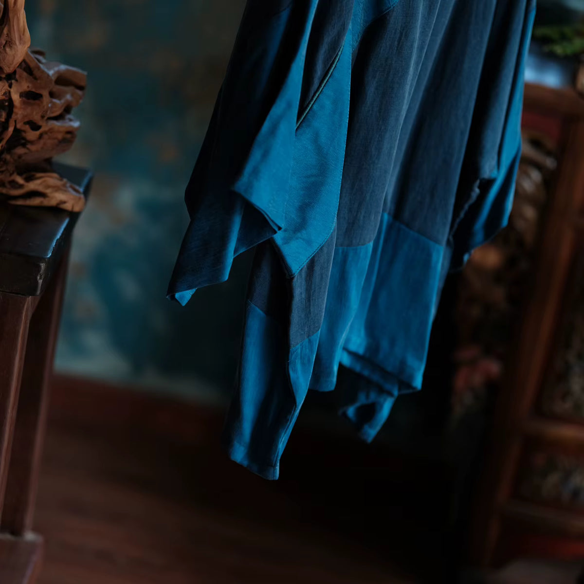 Indigo Path Patchwork Cotton Tunic