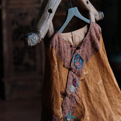 Blusa de ramié con mosaico vintage
