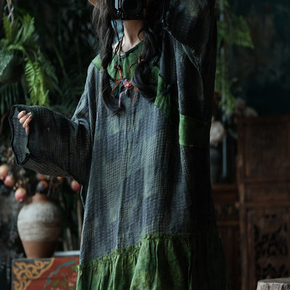 Vestido de ramio Forest Patchwork