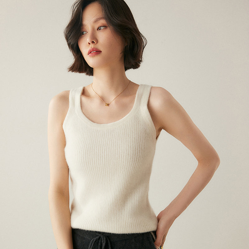 Blusa elegante sin mangas de cachemira