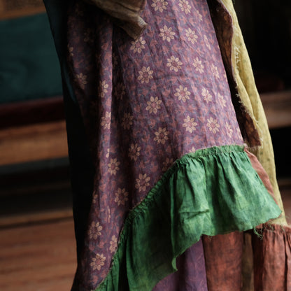 Mori Garden Patchwork Ramie Maxi Dress