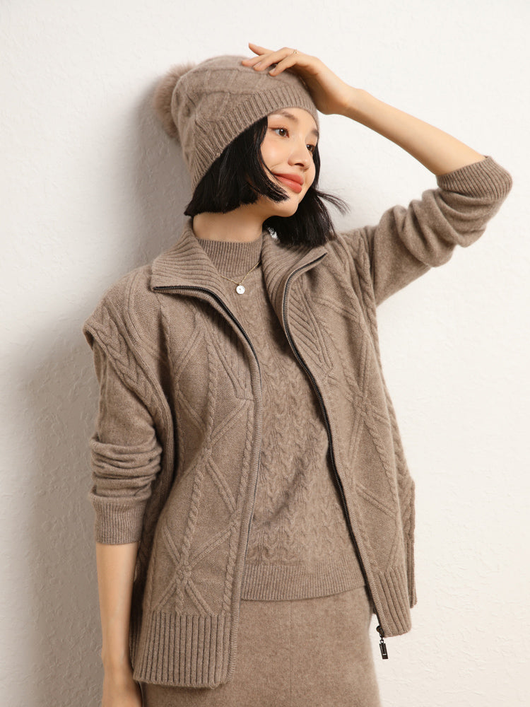 Chaleco de punto de lana de cachemira