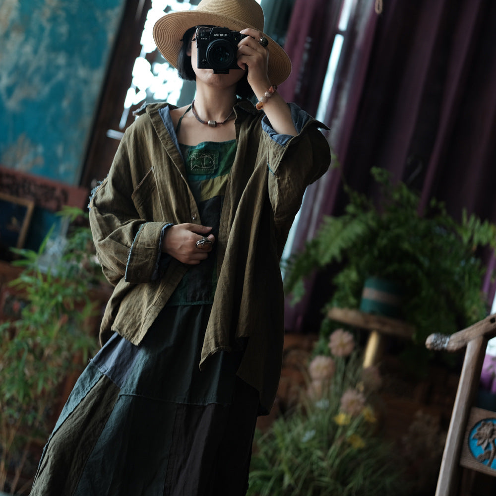 Olive Drift Cotton Shirt