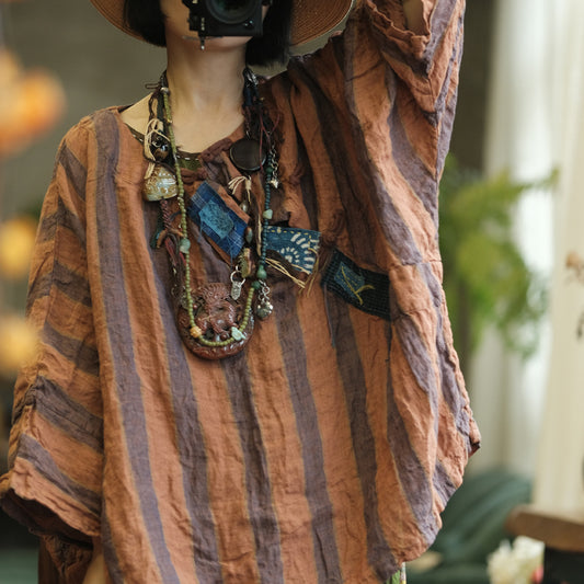 Vintage Striped Linen Tee