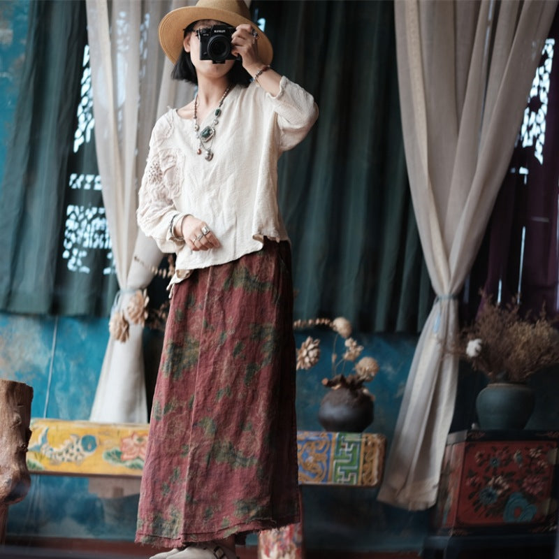 Falda de lino Vintage Breeze