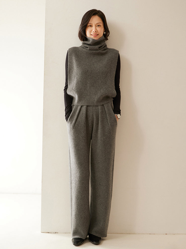 Elegante blusa de punto con cuello alto