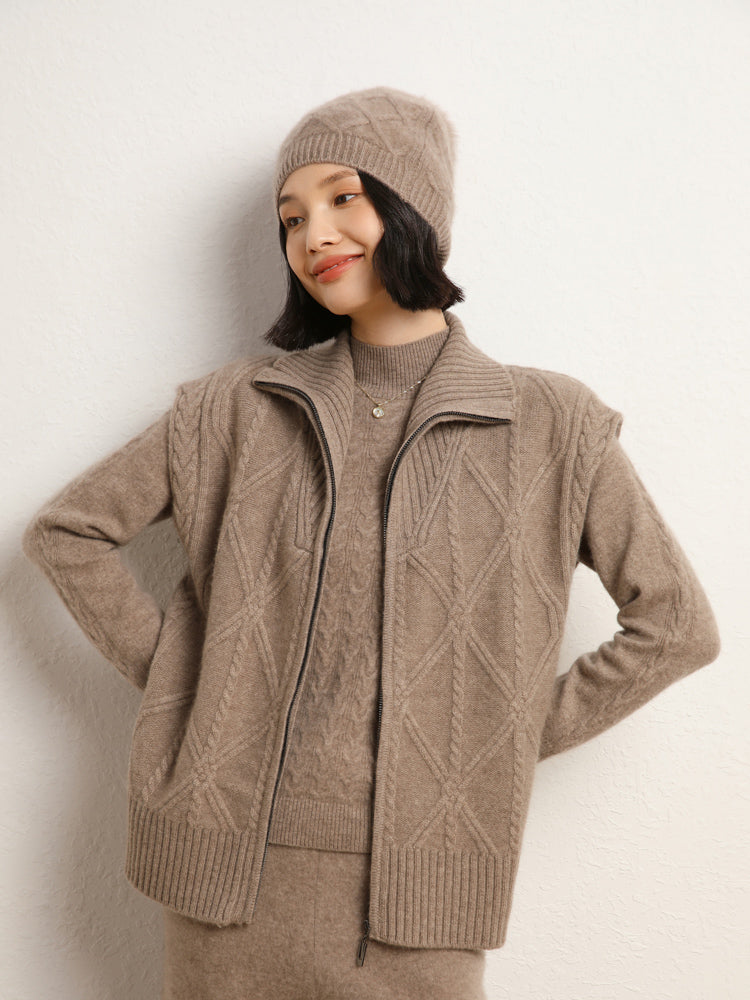 Chaleco de punto de lana de cachemira