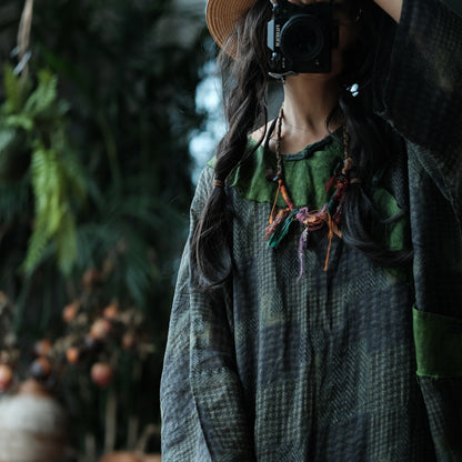 Vestido de ramio Forest Patchwork