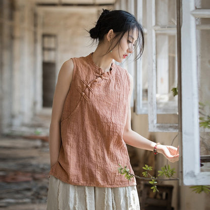 Blusa de lino con cruces vintage