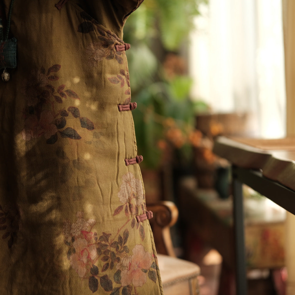 Vestido-túnica Vintage Bloom con detalle de botones