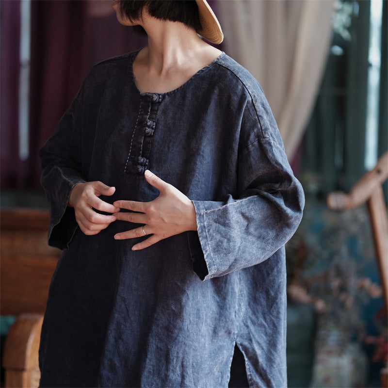 Women's Oversized Vintage Breeze Linen Shirt – Lightweight and Breathable