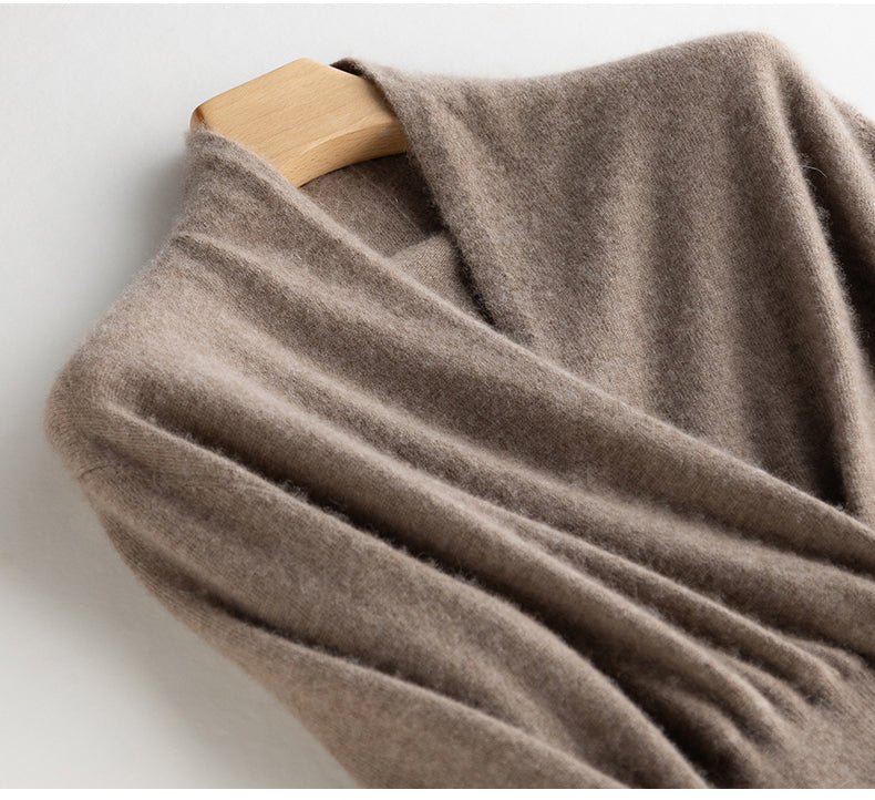 Vestido elegante de cachemira con volantes