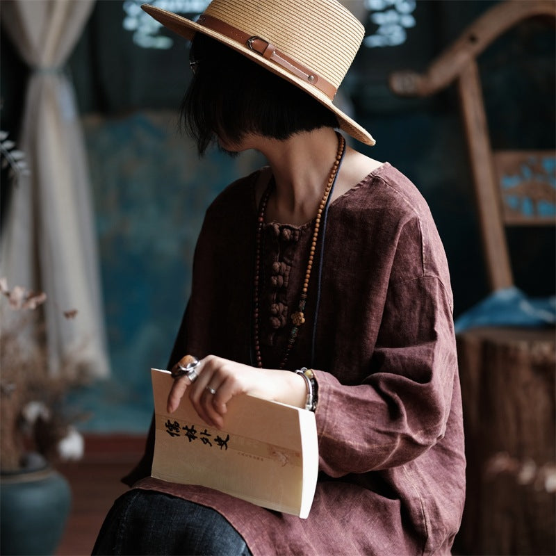 Women's Oversized Vintage Breeze Linen Shirt – Lightweight and Breathable