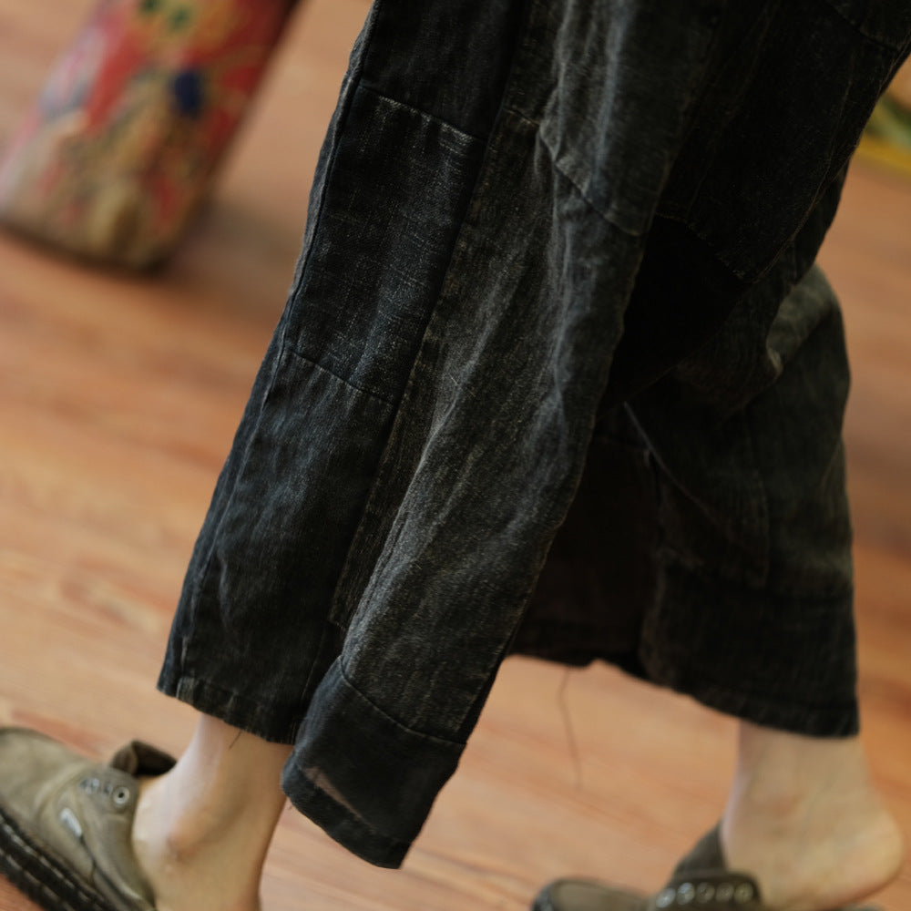 Pantalones de primavera de patchwork vintage