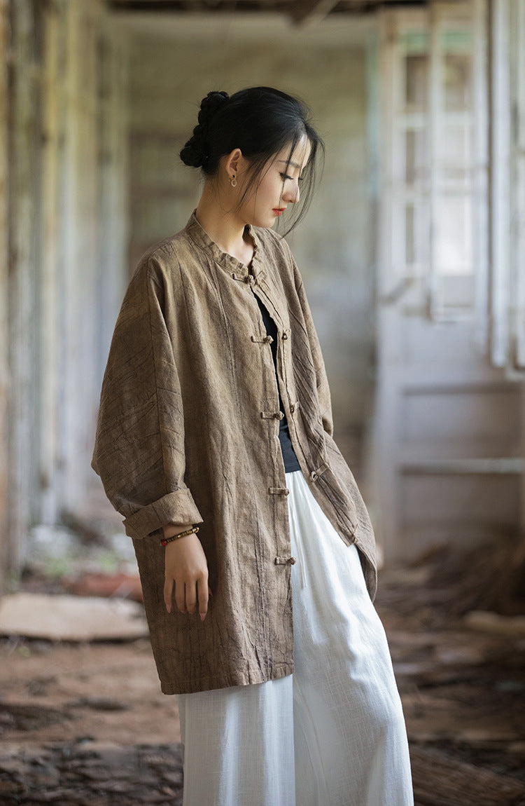 Camisa larga de lino Vintage Harmony