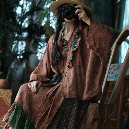 Siena Floral Linen  Kimono