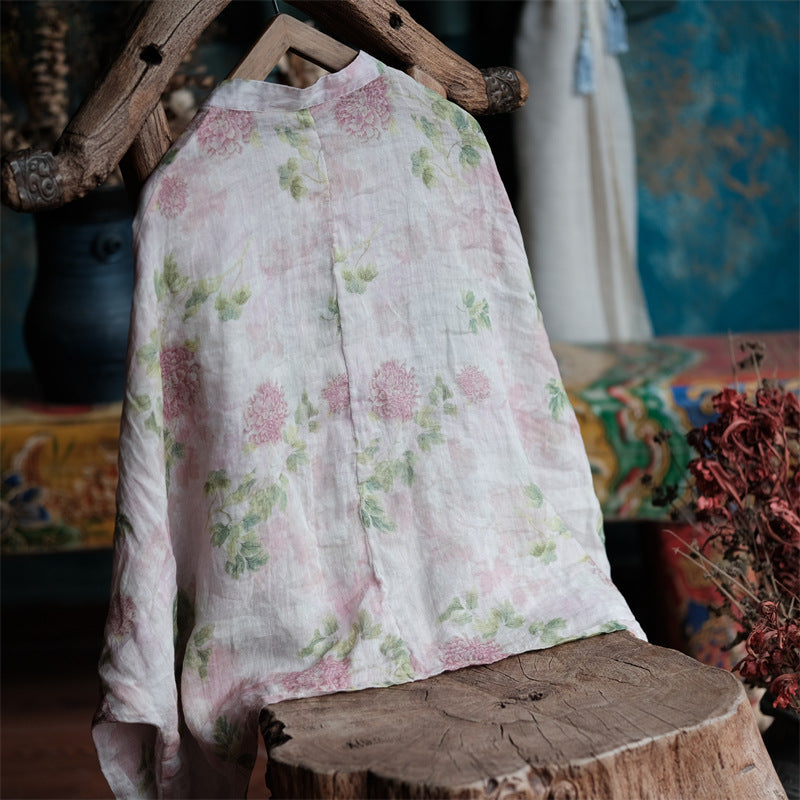 Blusa vintage floral con viento