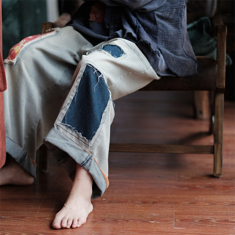 Pantalones vaqueros de patchwork Vintage Bloom