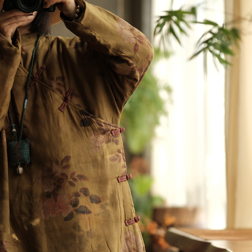 Vestido-túnica Vintage Bloom con detalle de botones