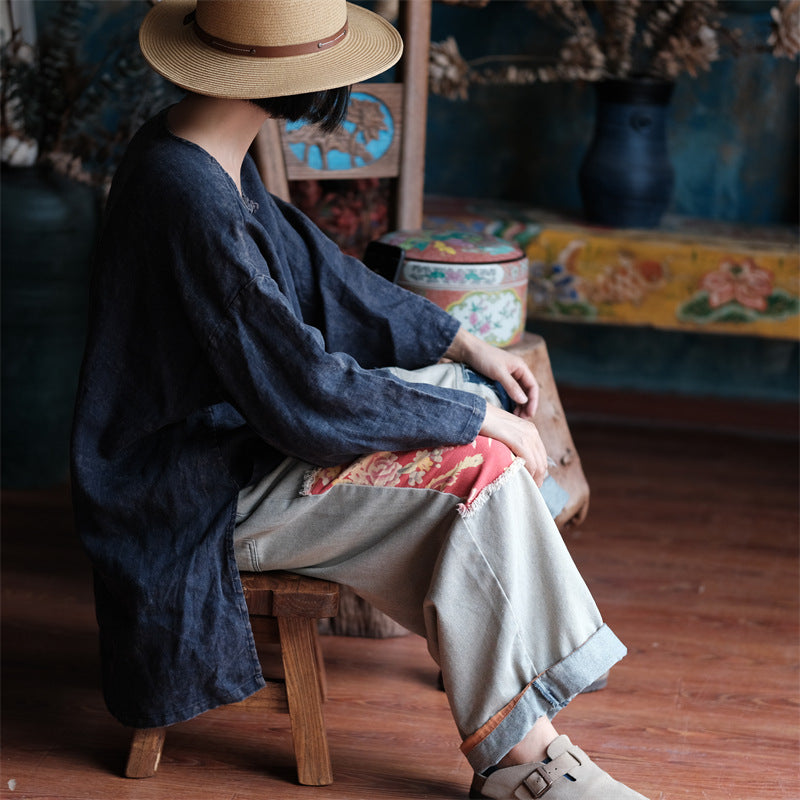 Women's Oversized Vintage Breeze Linen Shirt – Lightweight and Breathable