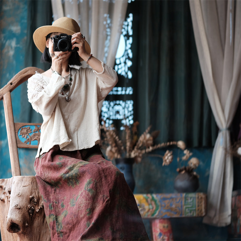 Falda de lino Vintage Breeze