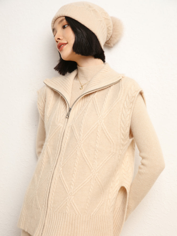 Chaleco de punto de lana de cachemira