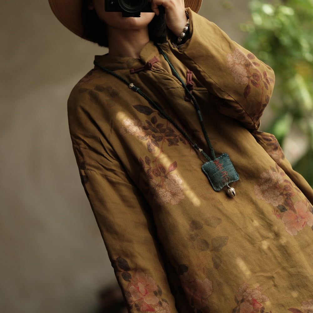 Vestido-túnica Vintage Bloom con detalle de botones