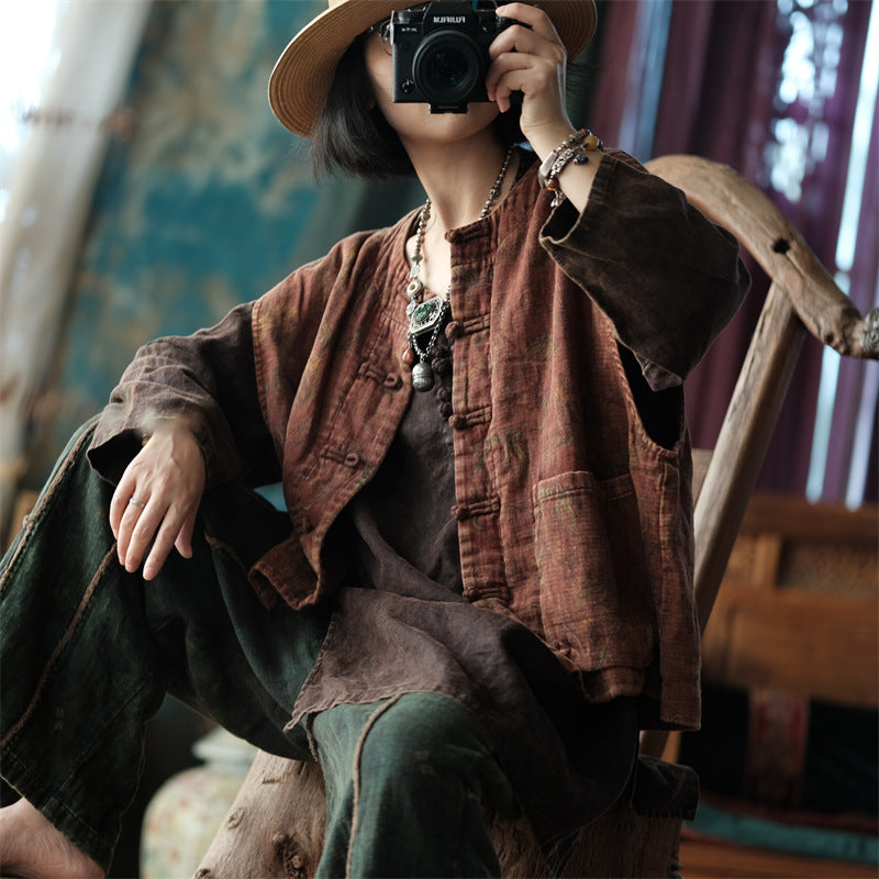 Chaleco floral vintage