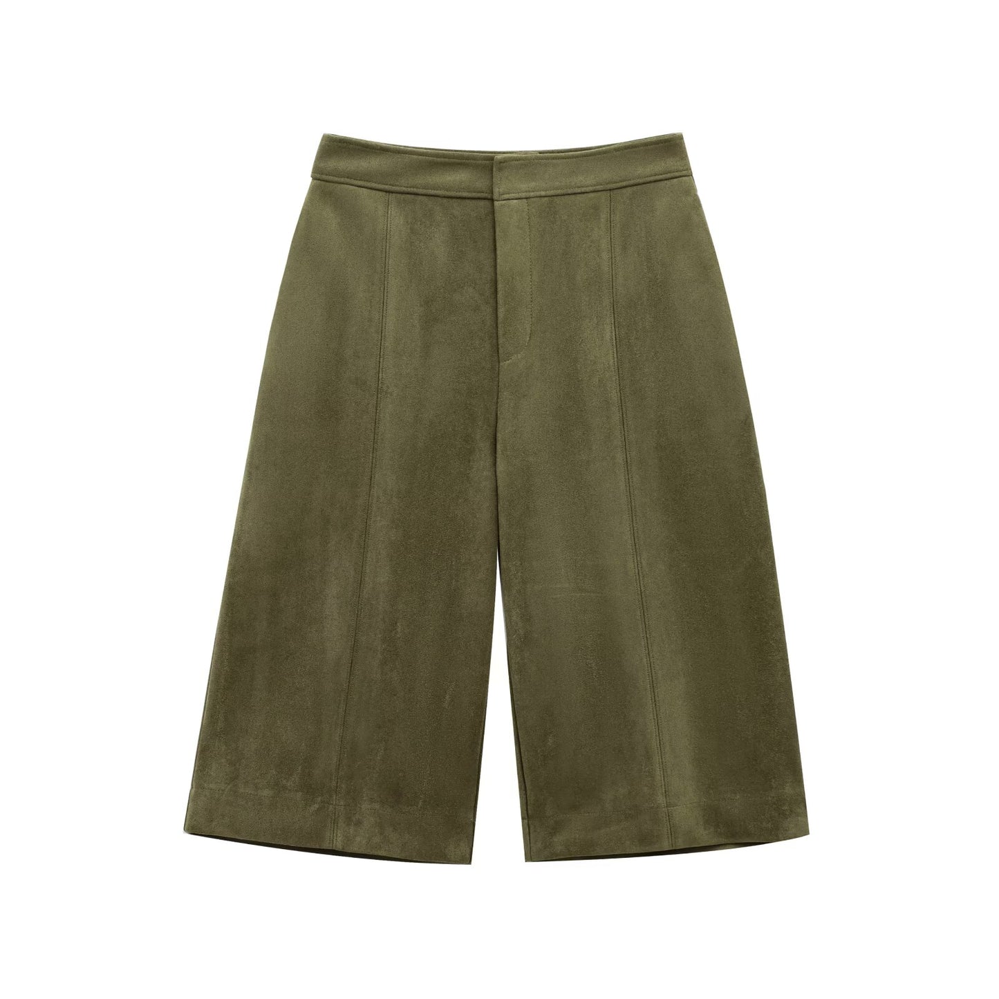 Chaqueta de ante con solapa de manga larga y pantalones cortos de cintura alta para mujer | Estilo urbano vintage 2025