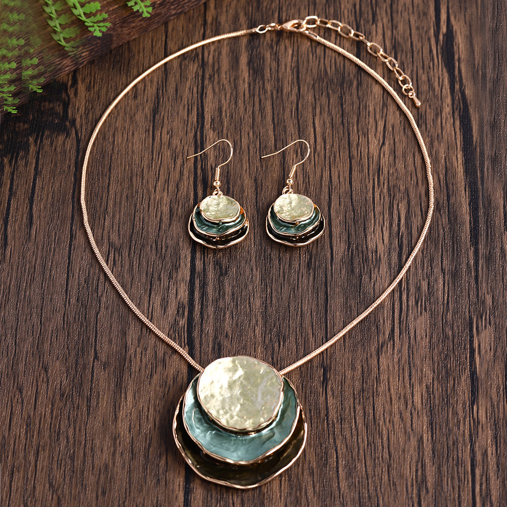 Conjunto de joyas geométricas en capas Luna Drop,