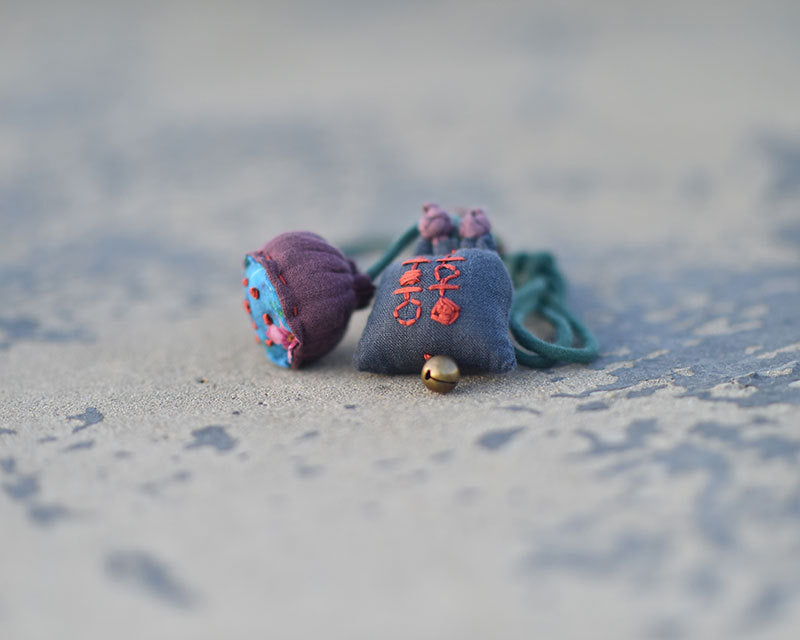 Collar vintage de lino puro hecho a mano 