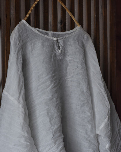 Blusa vintage de ramio con mini botones