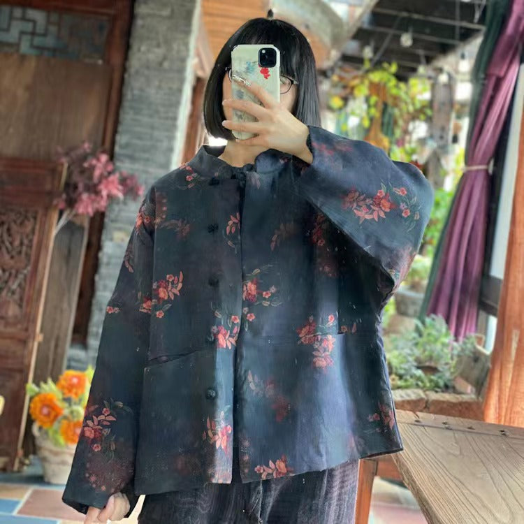 Chaqueta de lino Vintage Bloom