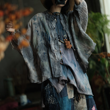 Stone Mist Ramie Batwing Jacket