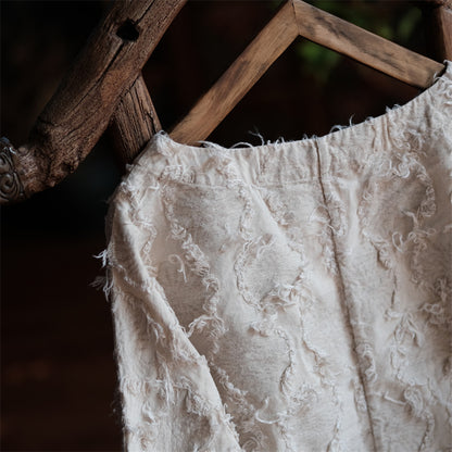 Blusa de lino patchwork crudo