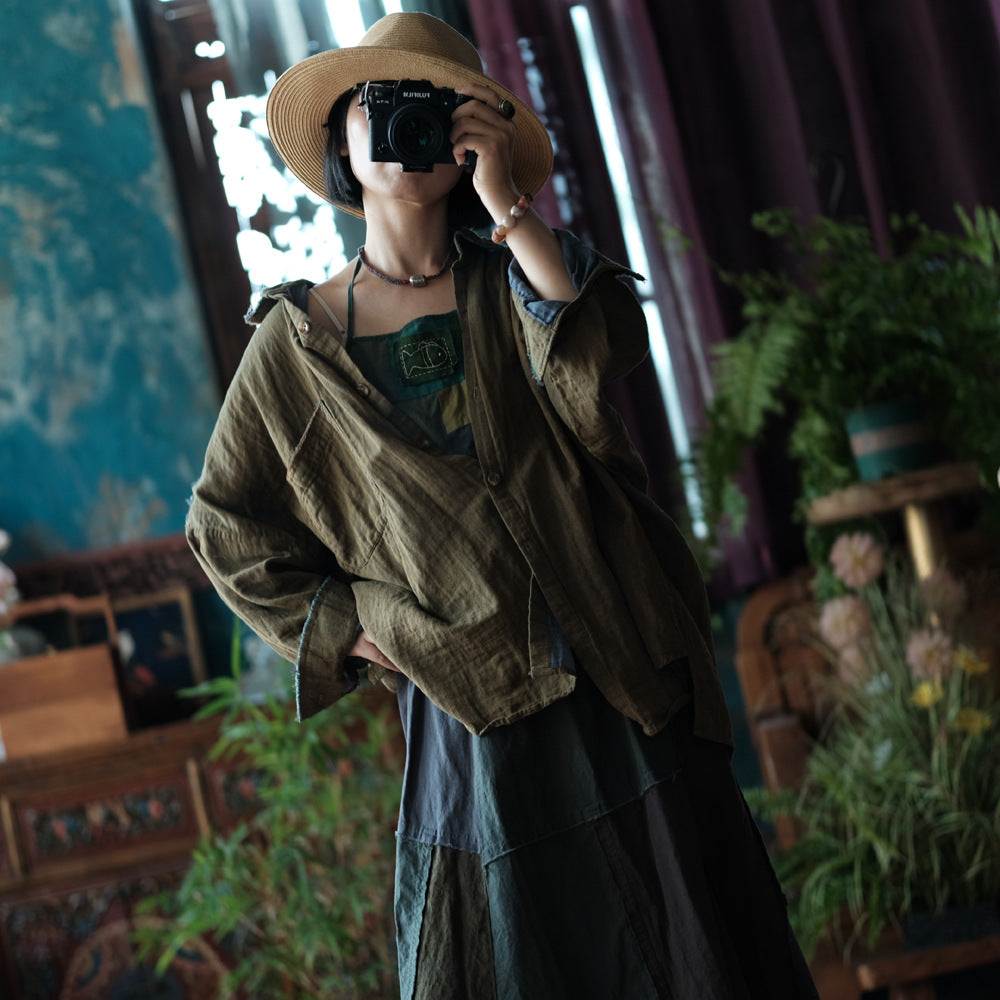 Olive Drift Cotton Shirt