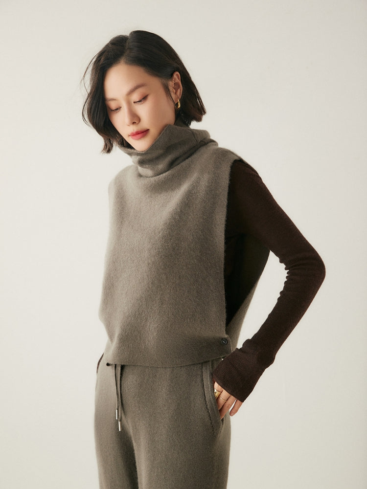 Elegante blusa de punto con cuello alto