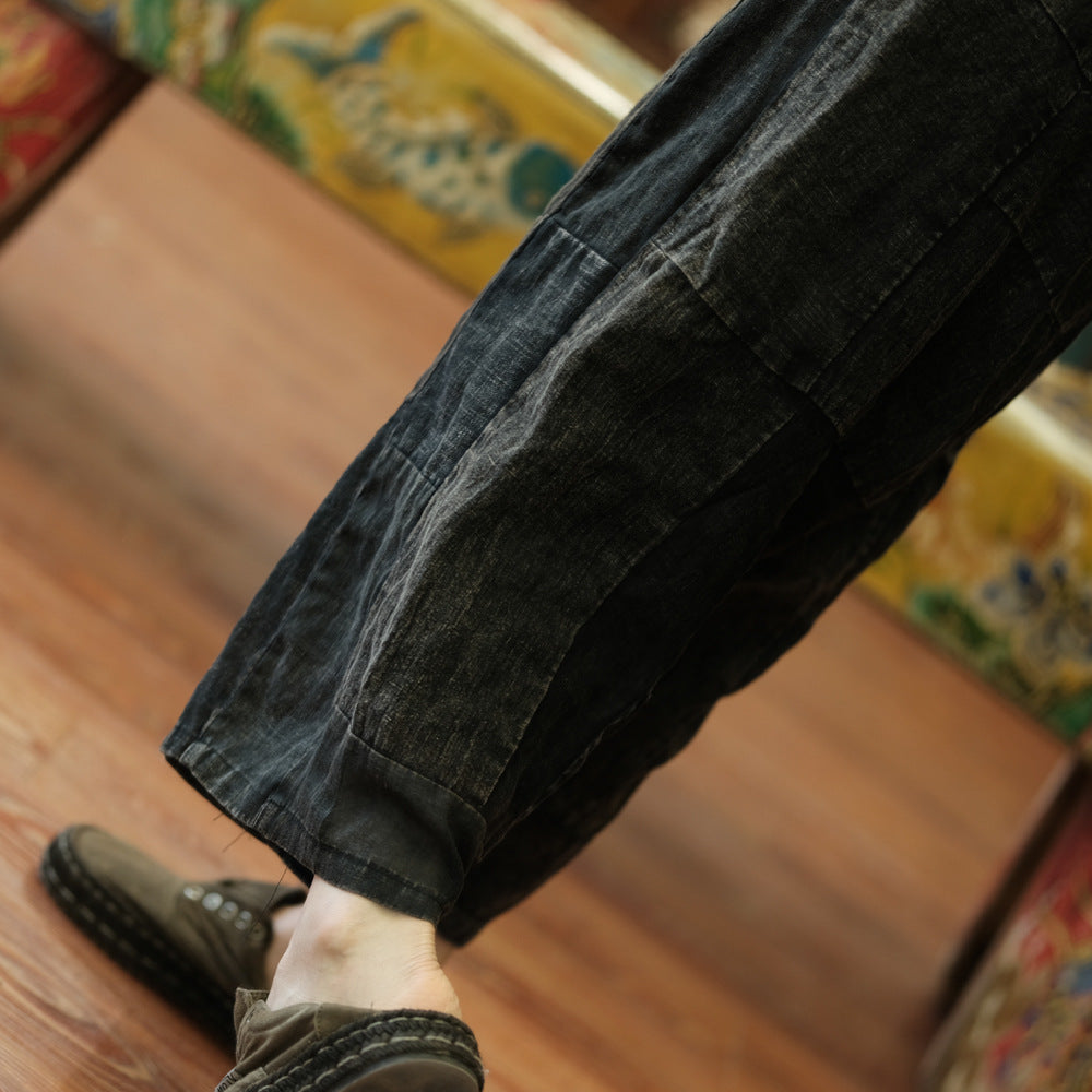 Pantalones de primavera de patchwork vintage