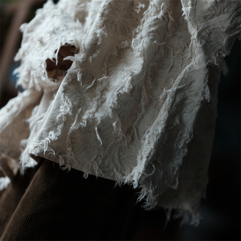 Blusa de patchwork color crudo