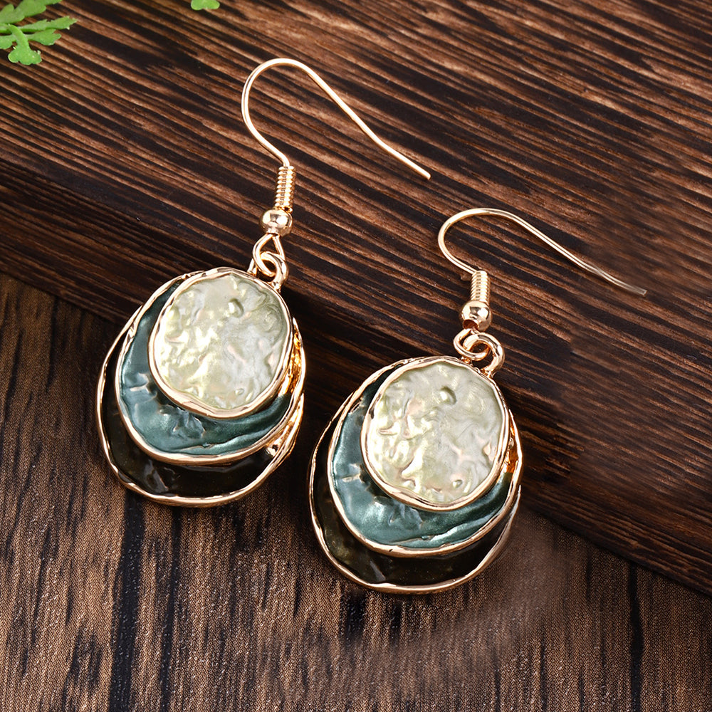 Conjunto de joyas geométricas en capas Luna Drop,