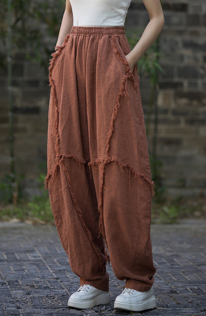 Pantalones de patchwork bohemios