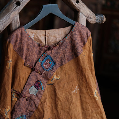 Blusa de ramié con mosaico vintage