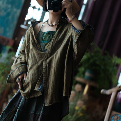 Olive Drift Cotton Shirt