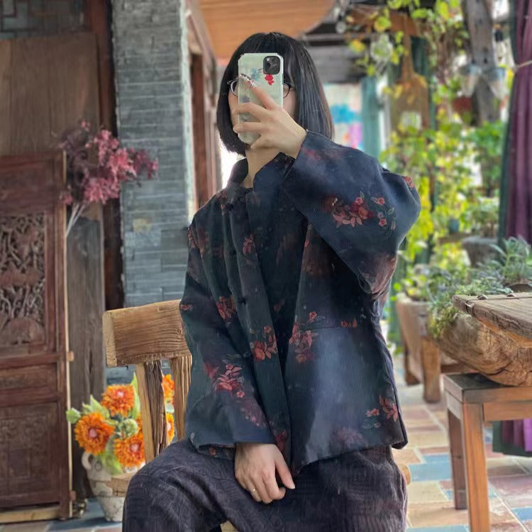 Chaqueta de lino Vintage Bloom