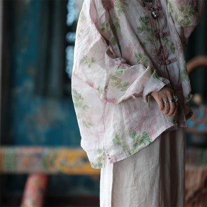 Blusa vintage floral con viento