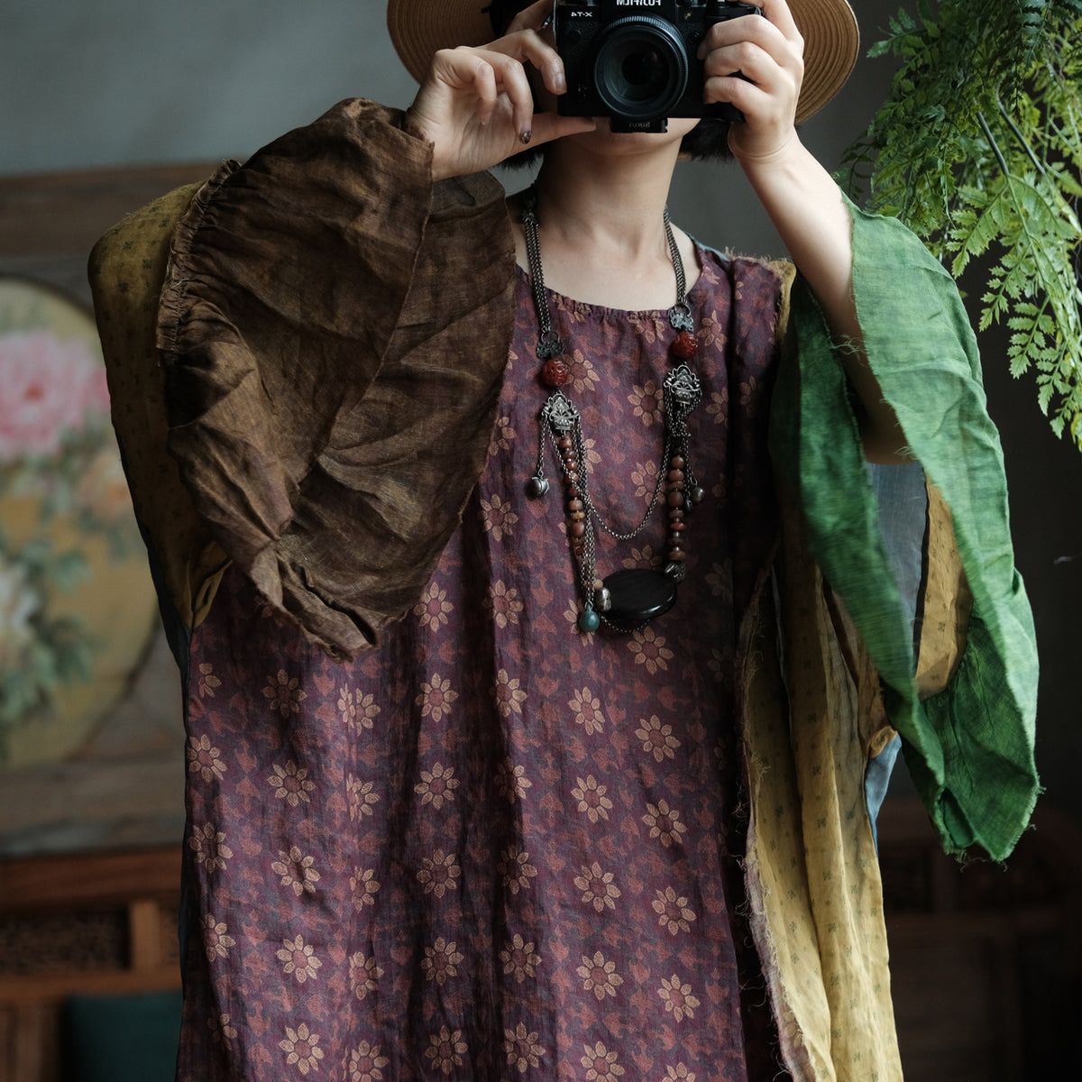 Mori Garden Patchwork Ramie Maxi Dress