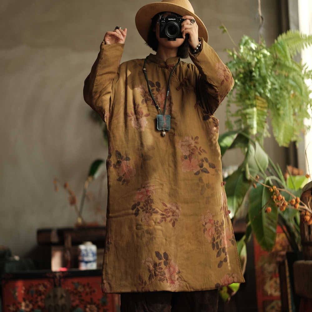 Vestido-túnica Vintage Bloom con detalle de botones