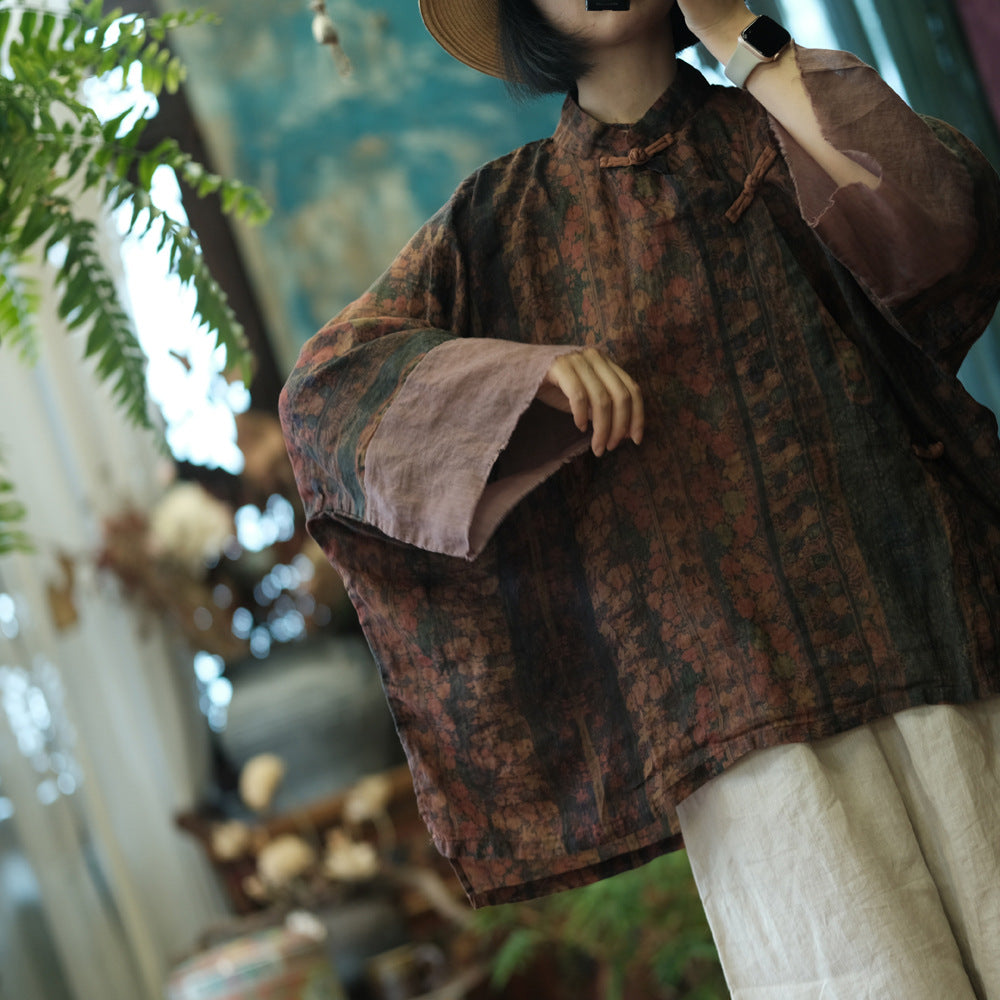 Blusa vintage de ramio tierra